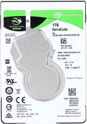 Жесткий диск Seagate Barracuda (2.5", объем 1Тб, подключение SATA-III) [ST1000LM048]