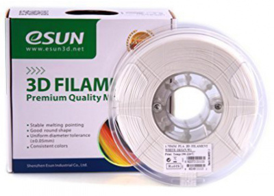 Проволока PLA+ ESUN для печати на 3D-принтерах (диаметр нити: 1,75 мм, вес катушки: 1 кг, цвет: белый)
