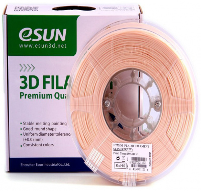 Проволока PLA+ ESUN для печати на 3D-принтерах (диаметр нити: 1,75 мм, вес катушки: 1 кг, цвет: телесный) Проволока PLA+ ESUN для печати на 3D-принтерах (диаметр нити: 1,75 мм, вес катушки: 1 кг, цвет: телесный)