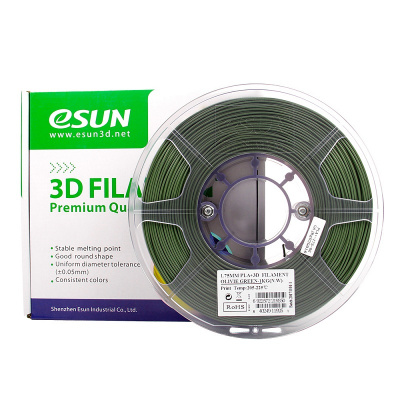 Проволока PLA+ ESUN для печати на 3D-принтерах (диаметр нити: 1,75 мм, вес катушки: 1 кг, цвет: оливковый) Проволока PLA+ ESUN для печати на 3D-принтерах (диаметр нити: 1,75 мм, вес катушки: 1 кг, цвет: оливковый)