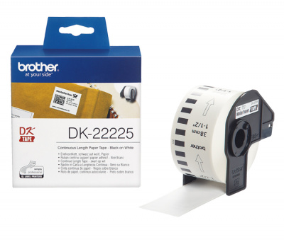 Лента бумажная DK22225 клеящаяся цельная Brother QL 500/1060 (размер: 38мм x 30,48м) [артикул: DK-22225] /оригинальная/