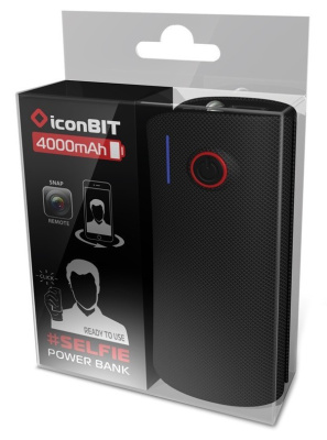 Внешний аккумулятор iconBIT FTB4000SF (емкость: 4000 мAч, кол-во USB-разъемов: 1 шт., фонарик, цвет: черный)