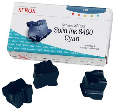 Чернила Xerox Phaser 8400, 3 бруска (цвет: голубые) [ресурс: 3 400 стр.] [артикул: 108R00605] /оригинальные/
