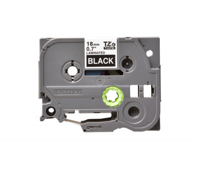 Лента TZE345 ламинированная для печати наклеек Brother PT 5/9800 (размер: 18мм х 8м, белый шрифт, черный фон) [артикул: TZE-345] /оригинальный/