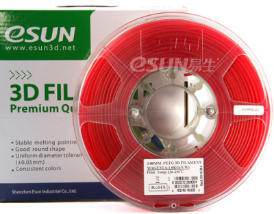 Проволока PETG-пластик ESUN для печати на 3D-принтерах (диаметр нити: 1,75 мм, вес катушки: 1 кг, цвет: красный) Проволока PETG-пластик ESUN для печати на 3D-принтерах (диаметр нити: 1,75 мм, вес катушки: 1 кг, цвет: красный)