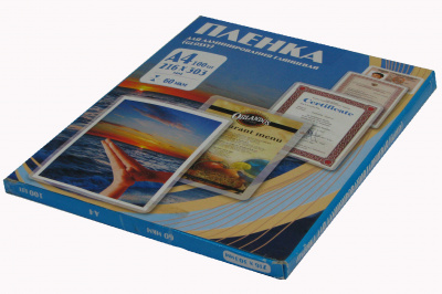 Пленка для ламинирования А4 (216х303мм, 2х60мкм, 100шт/уп) глянцевая /LF/