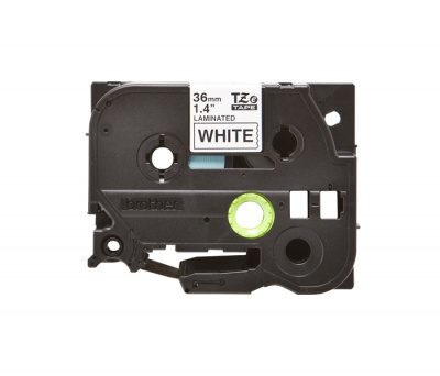 Лента TZE261 ламинированная для печати наклеек Brother PT 530/9800 (размер: 36мм х 8м, черный шрифт, белый фон) [артикул: TZE-261] /оригинальная/