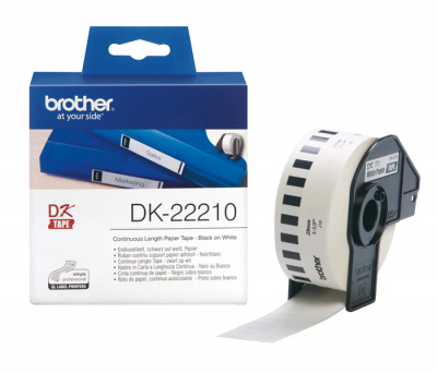 Лента бумажная DK22210 клеящаяся цельная Brother QL 500/1060 (размер: 29 мм x 30,48м) [артикул: DK-22210] /оригинальная/