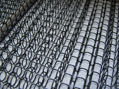 Металлические пружины для переплета в нарезке 6,4 мм черные (1/4", шаг 3:1, 34 петли, 100 шт/уп)