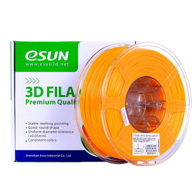 Проволока PETG-пластик ESUN для печати на 3D-принтерах (диаметр нити: 1,75 мм, вес катушки: 1 кг, цвет: ярко-желтый) Проволока PETG-пластик ESUN для печати на 3D-принтерах (диаметр нити: 1,75 мм, вес катушки: 1 кг, цвет: ярко-желтый)