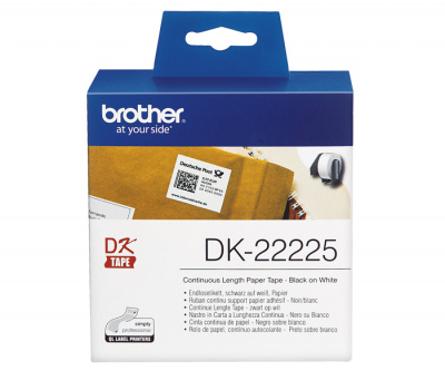 Лента бумажная DK22225 клеящаяся цельная Brother QL 500/1060 (размер: 38мм x 30,48м) [артикул: DK-22225] /оригинальная/