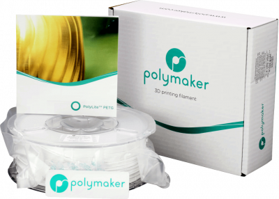 Проволока PolyLite PETG-пластик PolyMaker для печати на 3D-принтерах (диаметр нити: 1,75 мм, вес катушки: 1 кг, цвет: белый) Проволока PolyLite PETG-пластик PolyMaker для печати на 3D-принтерах (диаметр нити: 1,75 мм, вес катушки: 1 кг, цвет: белый)