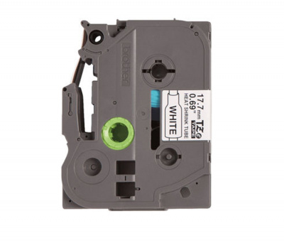Лента (трубка) HSE241 термоусадочная Brother PT E300/550/700/750W (размер: 17,7мм х 1,5м, черный шрифт, белый фон) [артикул: HSE-241] /оригинальная/