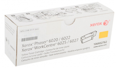 Принт-картридж Xerox Phaser 6020/6022/WC 6025/6027 (цвет: жёлтый) [ресурс: 1 000 стр.] [артикул: 106R02762] /оригинальный/