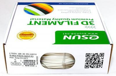 Проволока ABS+ ESUN для печати на 3D-принтерах (диаметр нити: 1,75 мм, вес катушки: 1 кг, цвет: белая) Проволока ABS+ ESUN для печати на 3D-принтерах (диаметр нити: 1,75 мм, вес катушки: 1 кг, цвет: белая)