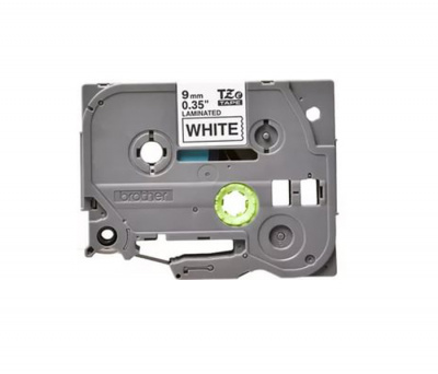 Лента TZEN221 неламинированная бумажная для печати наклеек Brother PT 5/9800 (размер: 9мм х 8м, черный шрифт, белый фон) [артикул: TZE-N221] /оригинальная/