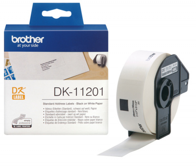 Наклейки DK11201 стандартные адресные Brother QL 500/1060 (размер: 29 x 90мм) [кол-во: 400 накл/рул] [артикул: DK-11201] /оригинальный/