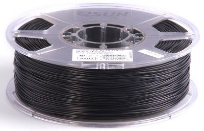 Проволока PLA+ ESUN для печати на 3D-принтерах (диаметр нити: 1,75 мм, вес катушки: 1 кг, цвет: черный)