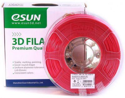 Проволока ABS+ ESUN для печати на 3D-принтерах (диаметр нити: 1,75 мм, вес катушки: 1 кг, цвет: пурпурно-красный) Проволока ABS+ ESUN для печати на 3D-принтерах (диаметр нити: 1,75 мм, вес катушки: 1 кг, цвет: пурпурно-красный)