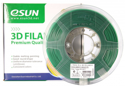 Проволока PLA+ ESUN для печати на 3D-принтерах (диаметр нити: 1,75 мм, вес катушки: 1 кг, цвет: темно-зеленый) Проволока PLA+ ESUN для печати на 3D-принтерах (диаметр нити: 1,75 мм, вес катушки: 1 кг, цвет: темно-зеленый)