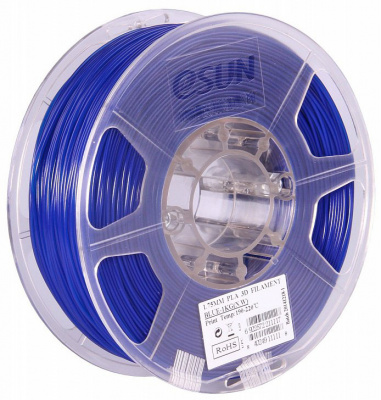 Проволока PLA+ ESUN для печати на 3D-принтерах (диаметр нити: 1,75 мм, вес катушки: 1 кг, цвет: синий)