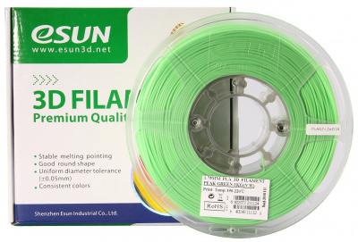 Проволока PLA+ ESUN для печати на 3D-принтерах (диаметр нити: 1,75 мм, вес катушки: 1 кг, цвет: светло-зеленый) Проволока PLA+ ESUN для печати на 3D-принтерах (диаметр нити: 1,75 мм, вес катушки: 1 кг, цвет: светло-зеленый)