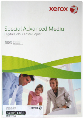 Высокопрочная полимерная карточка Xerox Blank DocuCard A4:1 (120 г/кв.м, 1 наклейка на листе - 86x54 мм, 100л/пач.) [арт. 003R97246]
