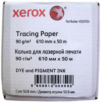 Калька для струйной печати Xerox Tracing Paper 24" (610 мм x 50 м, 90 г/кв.м, втулка 50,8 мм) [арт. 450L97054]