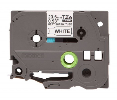 Лента (трубка) HSE251 термоусадочная Brother PT E300/550/700/750W (размер: 23,6мм х 1,5м, черный шрифт, белый фон) [артикул: HSE-251] /оригинальная/