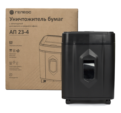 Уничтожитель (шредер) бумаги ГЕЛЕОС АП 23-4 с автоподачиком (размер частицы 3,9х12 мм)