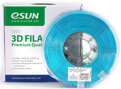Проволока ABS+ ESUN для печати на 3D-принтерах (диаметр нити: 1,75 мм, вес катушки: 1 кг, цвет: голубая) Проволока ABS+ ESUN для печати на 3D-принтерах (диаметр нити: 1,75 мм, вес катушки: 1 кг, цвет: голубая)