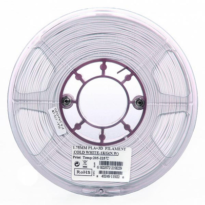 Проволока PLA+ ESUN для печати на 3D-принтерах (диаметр нити: 1,75 мм, вес катушки: 1 кг, цвет: холодный белый)