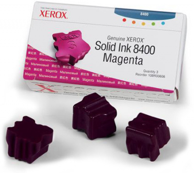 Чернила Xerox Phaser 8400, 3 бруска (цвет: пурпурные) [ресурс: 3 400 стр.] [артикул: 108R00606] /оригинальные/