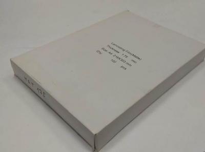 Пленка для ламинирования А4 (216х303мм, 2х175мкм, 100шт/уп) глянцевая /LF/